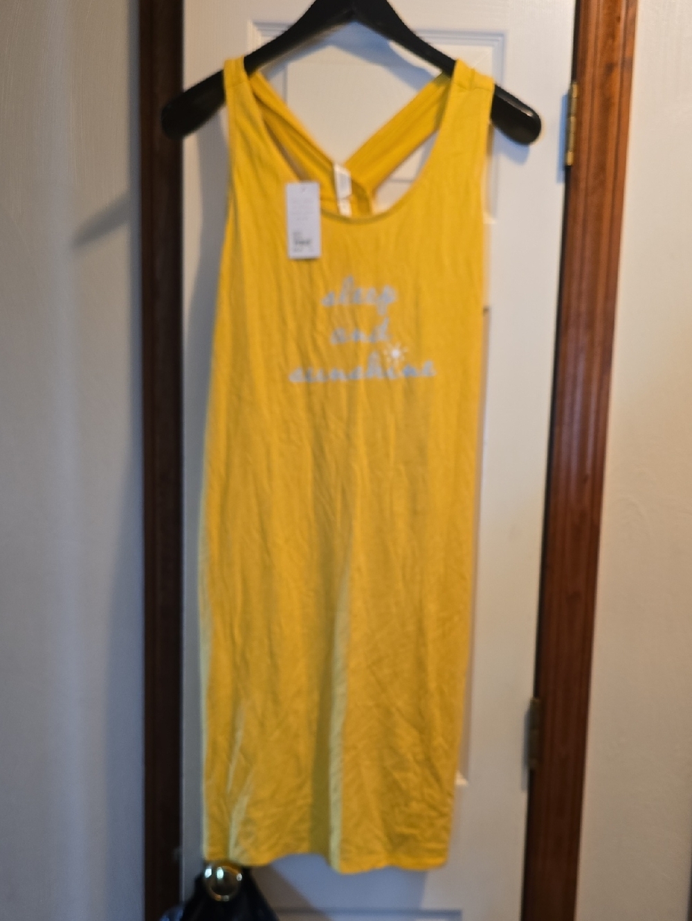 Yellow Sleeveless Tank Sleep Shirt